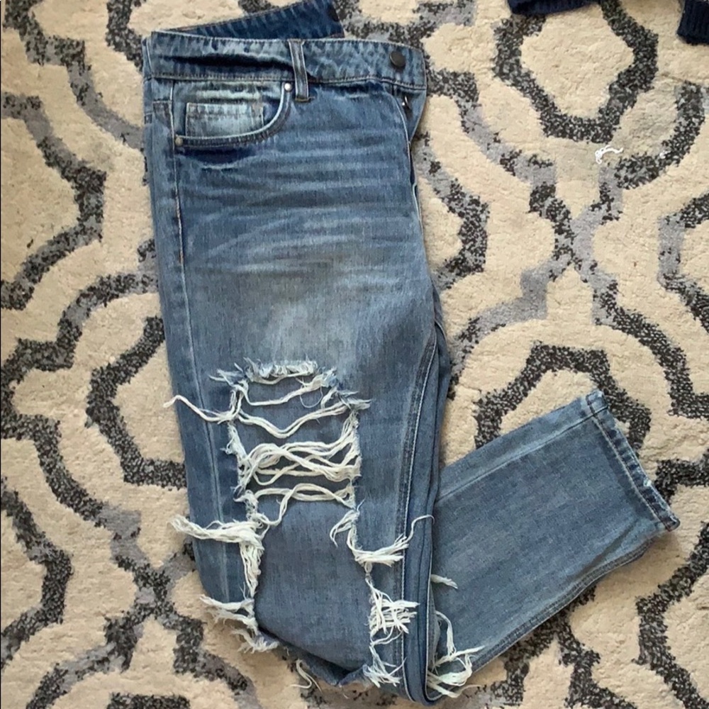 AFRM destroyed relaxed ankle jean